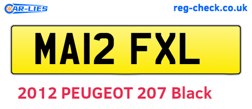 MA12FXL are the vehicle registration plates.