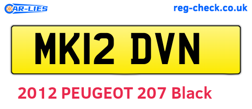 MK12DVN are the vehicle registration plates.