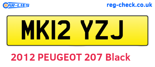 MK12YZJ are the vehicle registration plates.