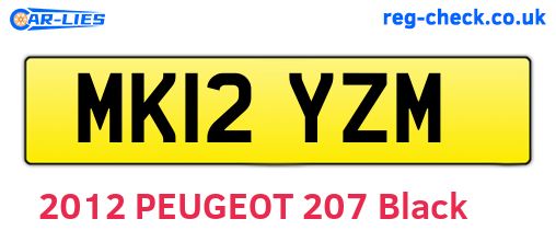 MK12YZM are the vehicle registration plates.