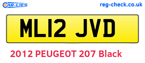 ML12JVD are the vehicle registration plates.