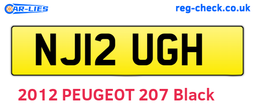 NJ12UGH are the vehicle registration plates.
