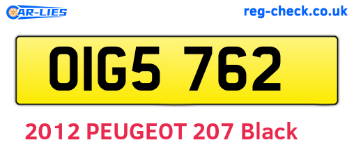 OIG5762 are the vehicle registration plates.