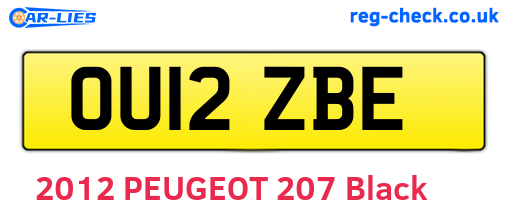 OU12ZBE are the vehicle registration plates.