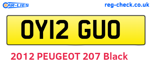OY12GUO are the vehicle registration plates.