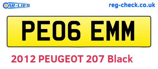 PE06EMM are the vehicle registration plates.
