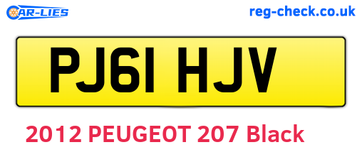 PJ61HJV are the vehicle registration plates.