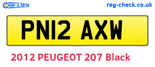 PN12AXW are the vehicle registration plates.