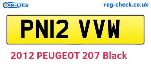 PN12VVW are the vehicle registration plates.