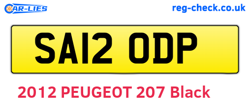 SA12ODP are the vehicle registration plates.