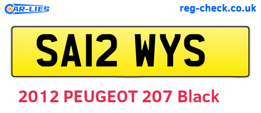 SA12WYS are the vehicle registration plates.