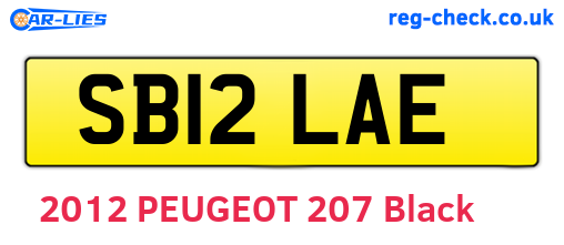 SB12LAE are the vehicle registration plates.