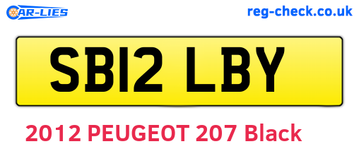 SB12LBY are the vehicle registration plates.