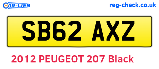 SB62AXZ are the vehicle registration plates.