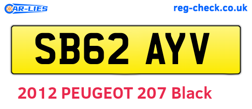 SB62AYV are the vehicle registration plates.
