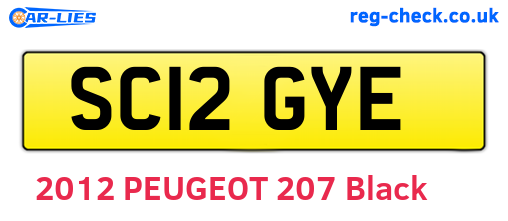 SC12GYE are the vehicle registration plates.