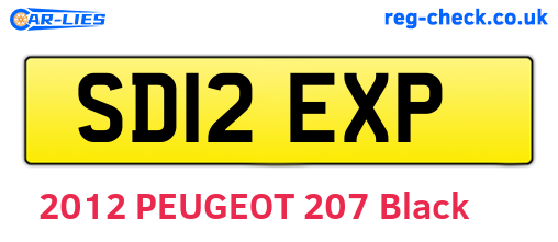 SD12EXP are the vehicle registration plates.