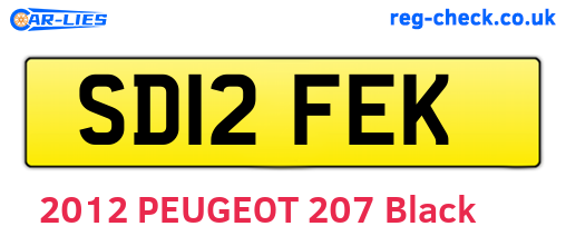 SD12FEK are the vehicle registration plates.