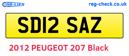 SD12SAZ are the vehicle registration plates.
