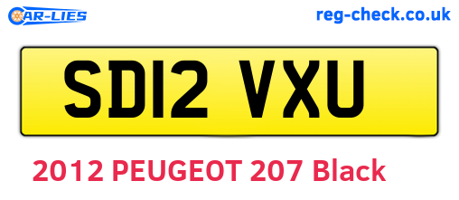 SD12VXU are the vehicle registration plates.