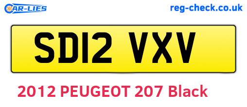 SD12VXV are the vehicle registration plates.