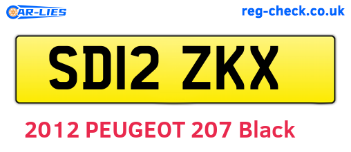 SD12ZKX are the vehicle registration plates.