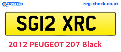 SG12XRC are the vehicle registration plates.