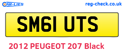 SM61UTS are the vehicle registration plates.