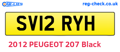 SV12RYH are the vehicle registration plates.
