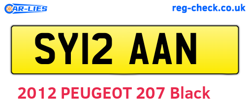 SY12AAN are the vehicle registration plates.