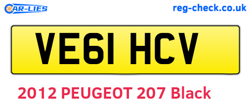 VE61HCV are the vehicle registration plates.