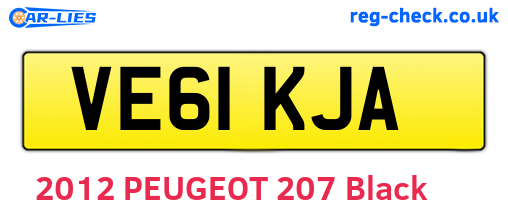 VE61KJA are the vehicle registration plates.