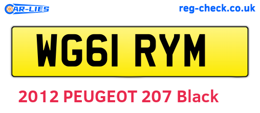 WG61RYM are the vehicle registration plates.