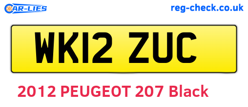WK12ZUC are the vehicle registration plates.