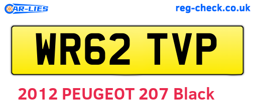 WR62TVP are the vehicle registration plates.