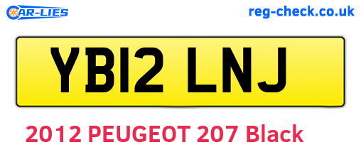 YB12LNJ are the vehicle registration plates.