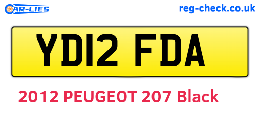 YD12FDA are the vehicle registration plates.