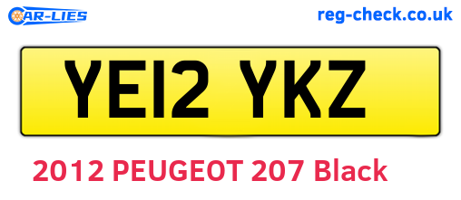 YE12YKZ are the vehicle registration plates.