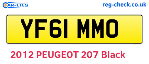YF61MMO are the vehicle registration plates.