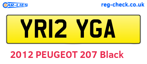 YR12YGA are the vehicle registration plates.