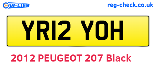 YR12YOH are the vehicle registration plates.