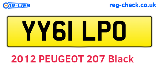 YY61LPO are the vehicle registration plates.