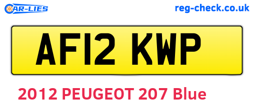 AF12KWP are the vehicle registration plates.