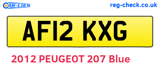 AF12KXG are the vehicle registration plates.