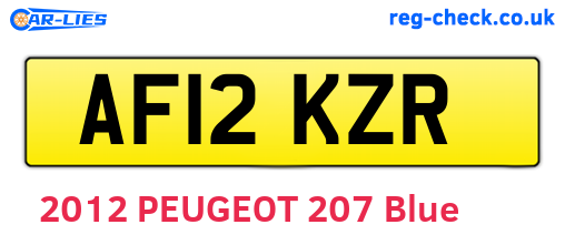 AF12KZR are the vehicle registration plates.