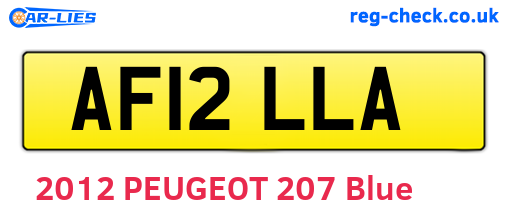 AF12LLA are the vehicle registration plates.