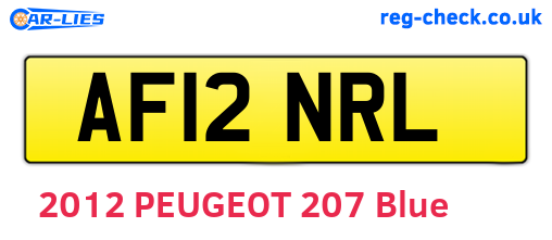 AF12NRL are the vehicle registration plates.