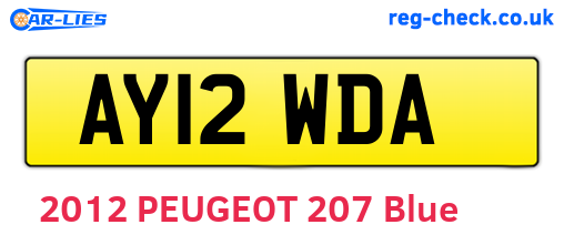 AY12WDA are the vehicle registration plates.