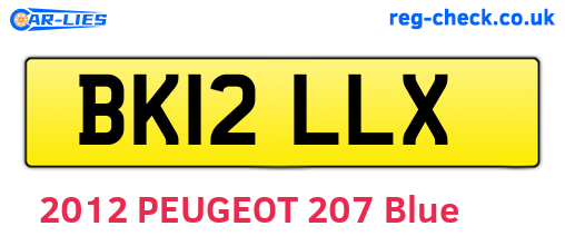 BK12LLX are the vehicle registration plates.