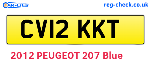 CV12KKT are the vehicle registration plates.